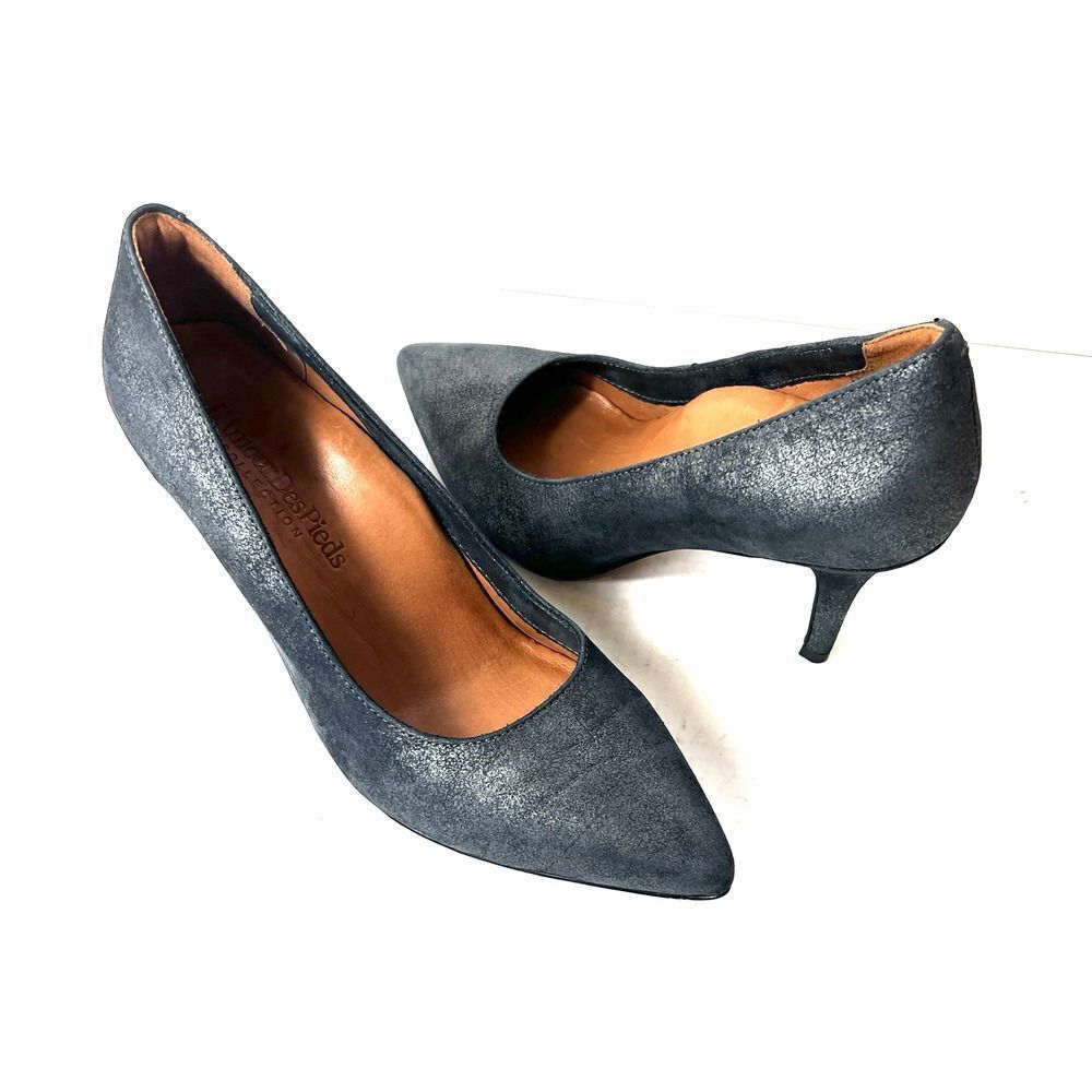 L'Amour Des Pieds Classic Pump Kalani Women's Size 7 M Gray Leather Heel Slip On